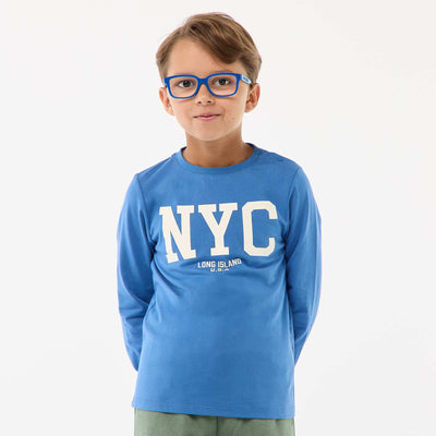 T-shirt imprimé à manches longues - So Easy BLEU