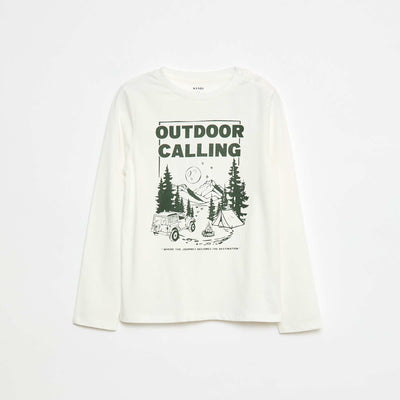 T-shirt imprimé à manches longues - So Easy BEIGE