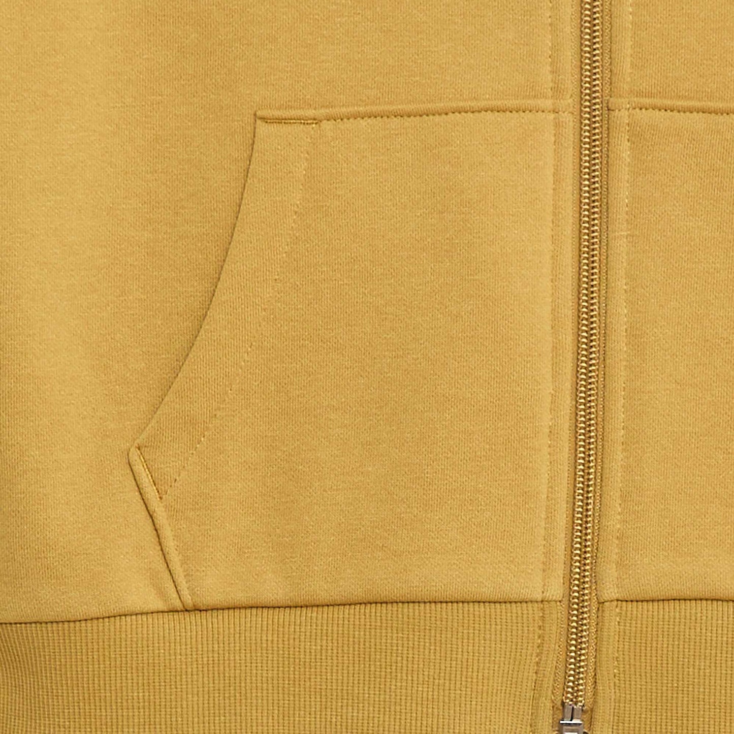 Sweat uni zippé à capuche MARRON