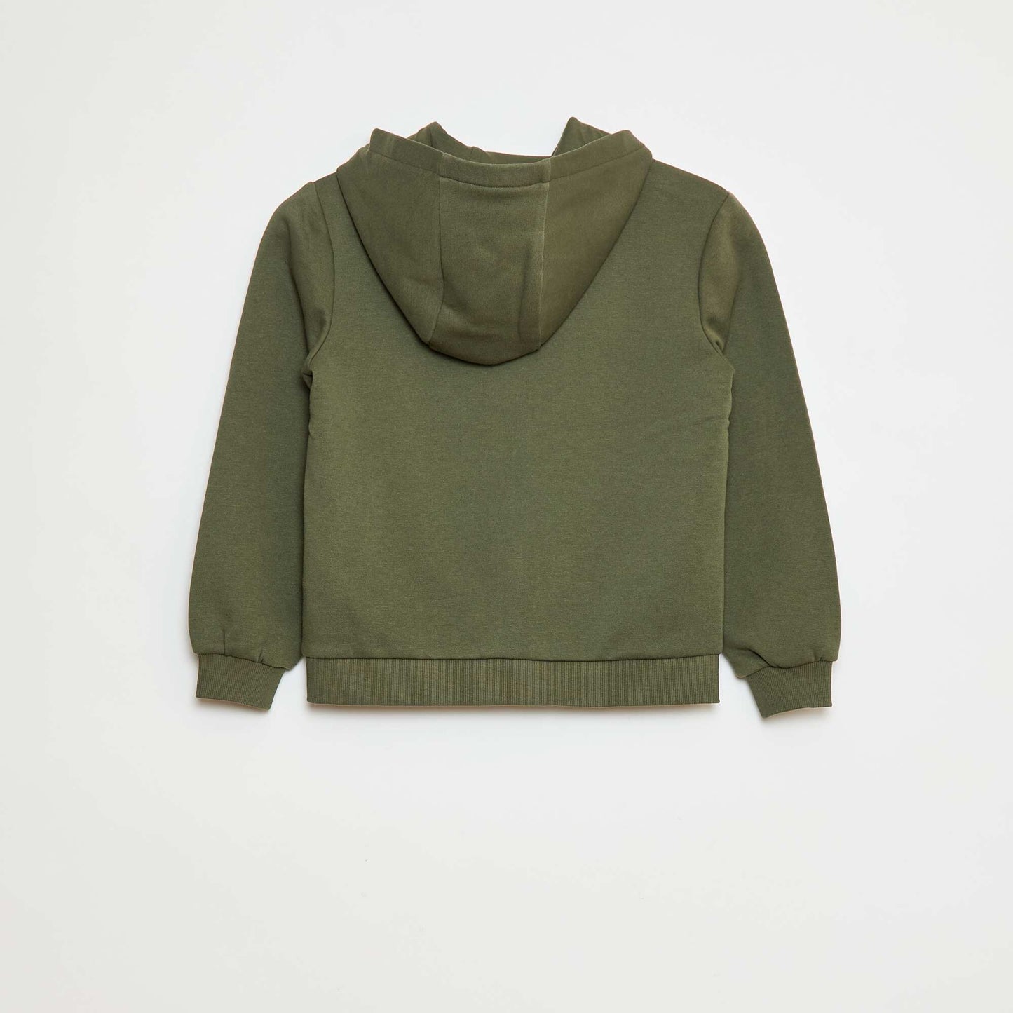 Sweat uni zippé à capuche KAKI