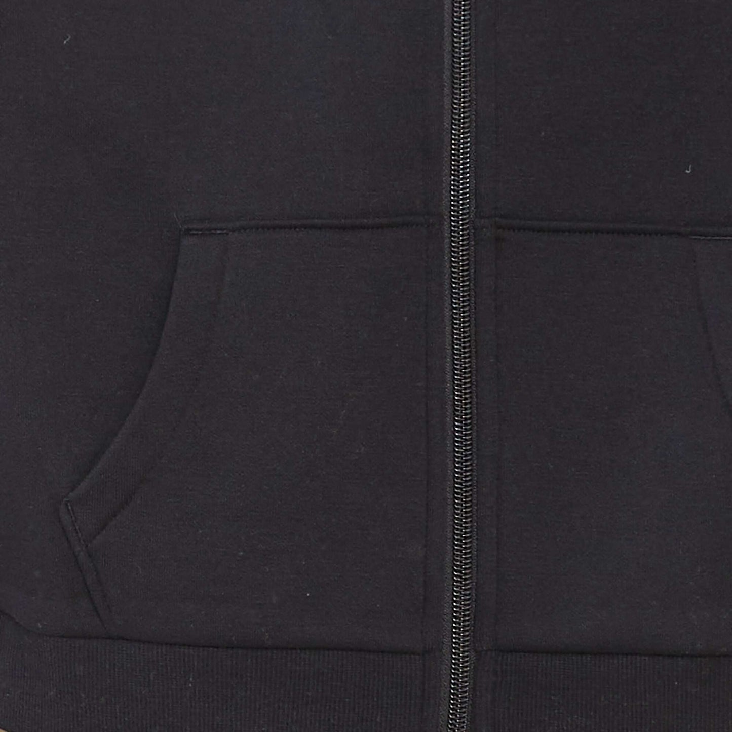 Sweat uni zippé à capuche NOIR