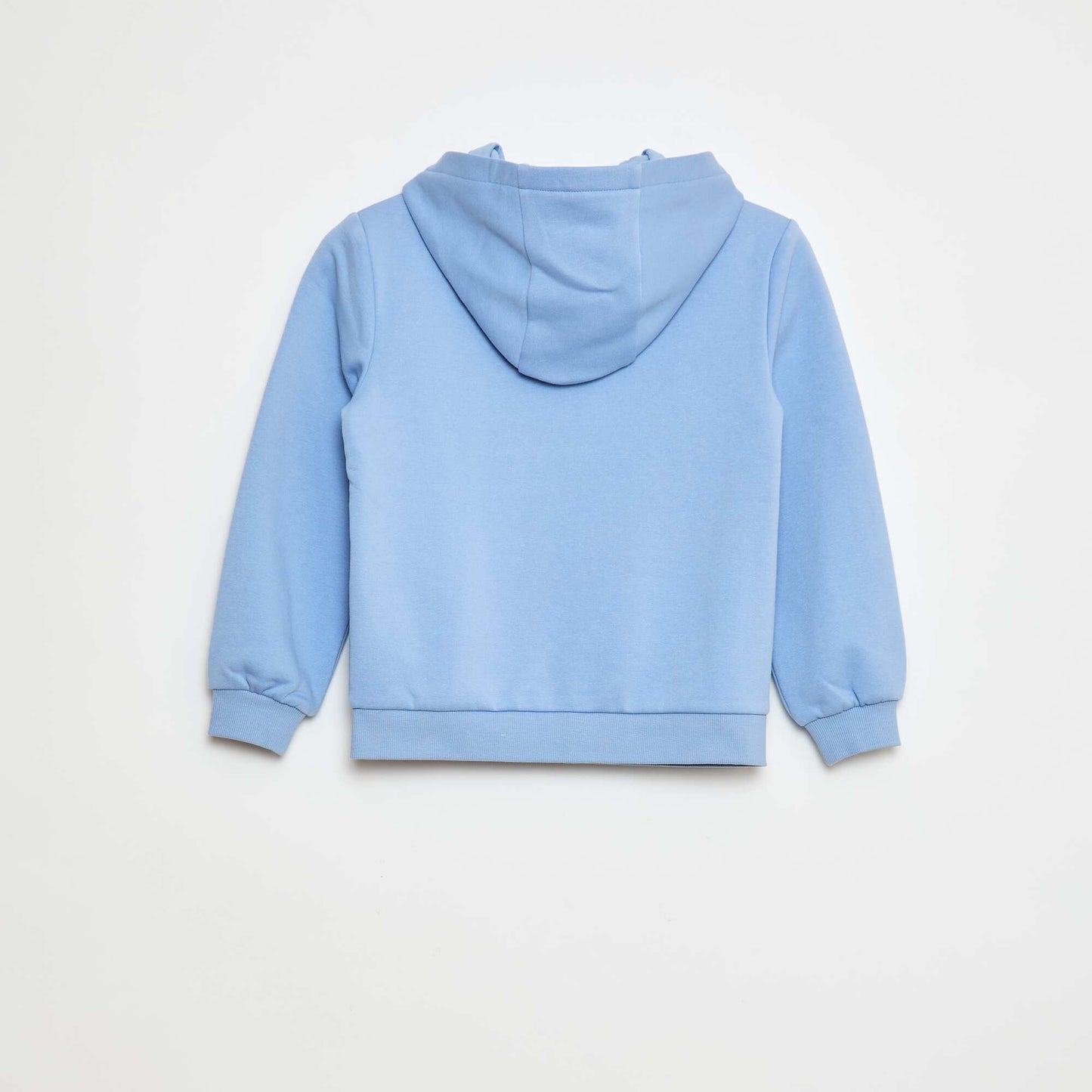 Sweat uni zippé à capuche BLEU