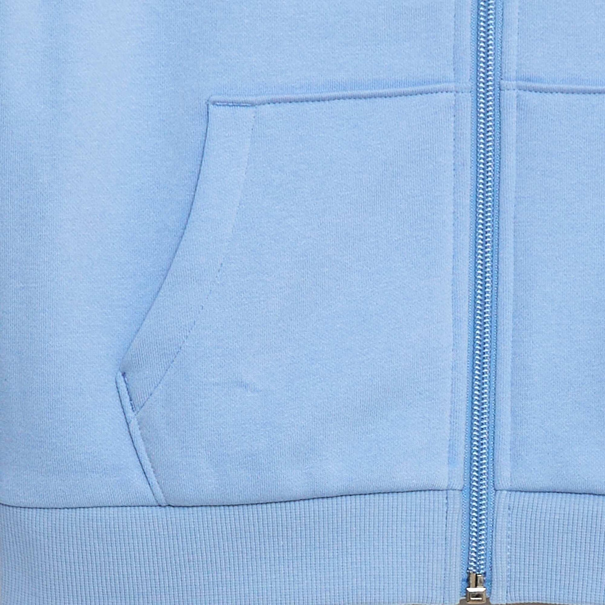 Sweat uni zippé à capuche BLEU