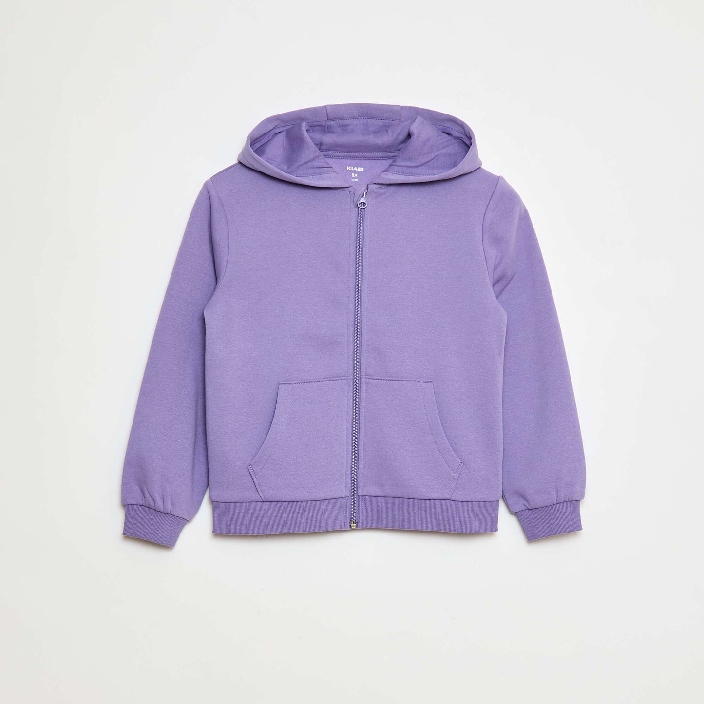 Sweat uni zippé à capuche VIOLET