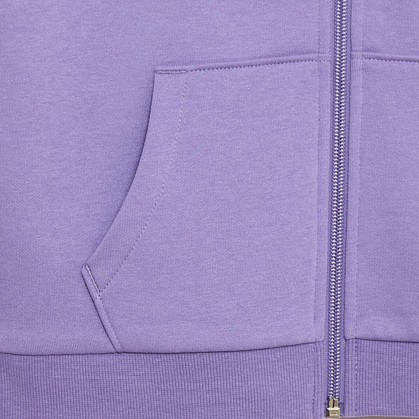 Sweat uni zippé à capuche VIOLET