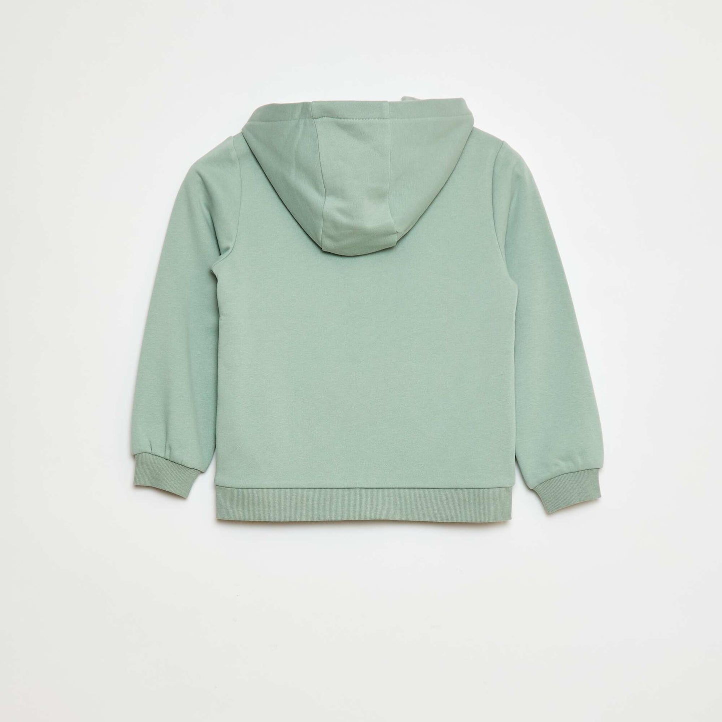 Sweat uni zippé à capuche VERT