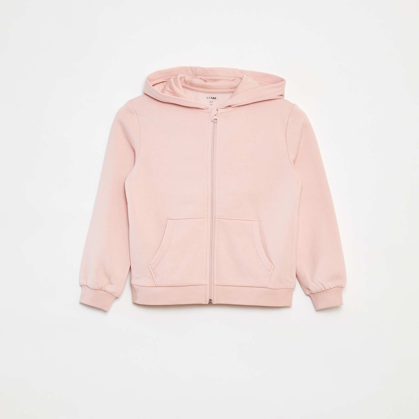 Sweat uni zippé à capuche ROSE