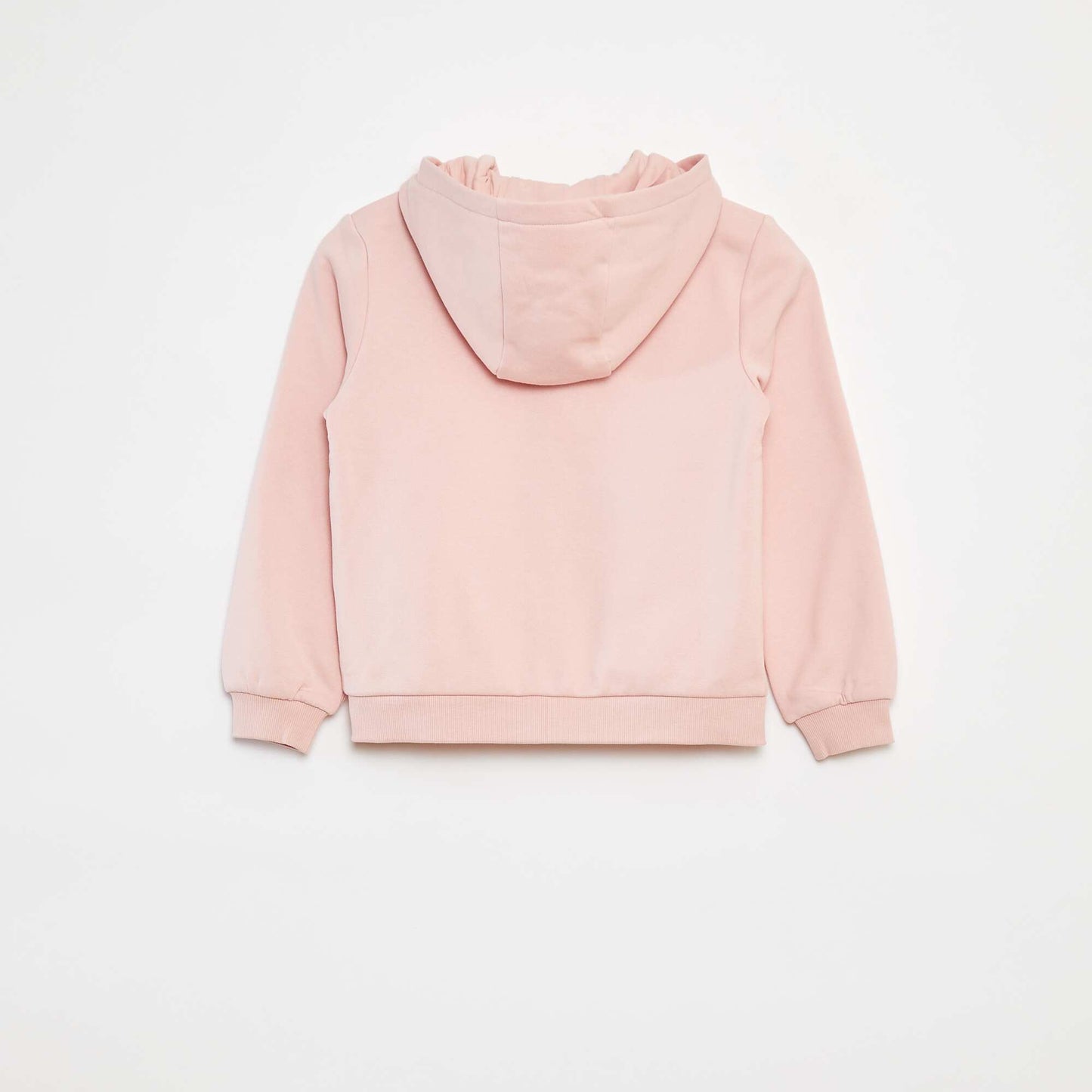 Sweat uni zippé à capuche ROSE