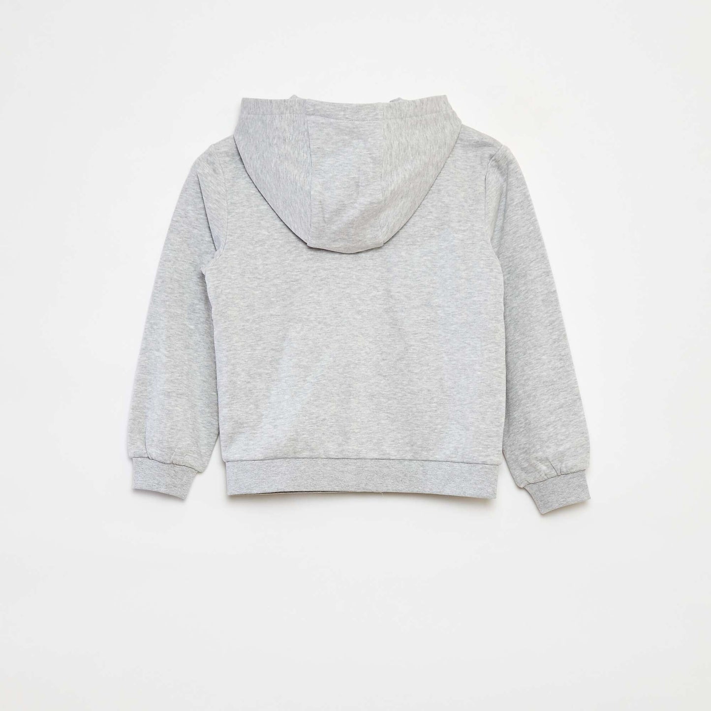 Sweat uni zippé à capuche GRIS