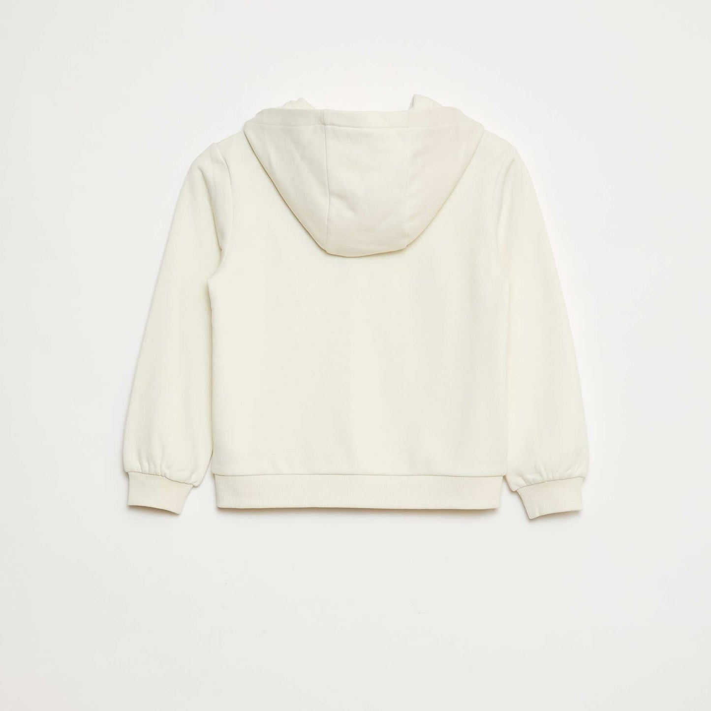Sweat uni zippé à capuche BEIGE