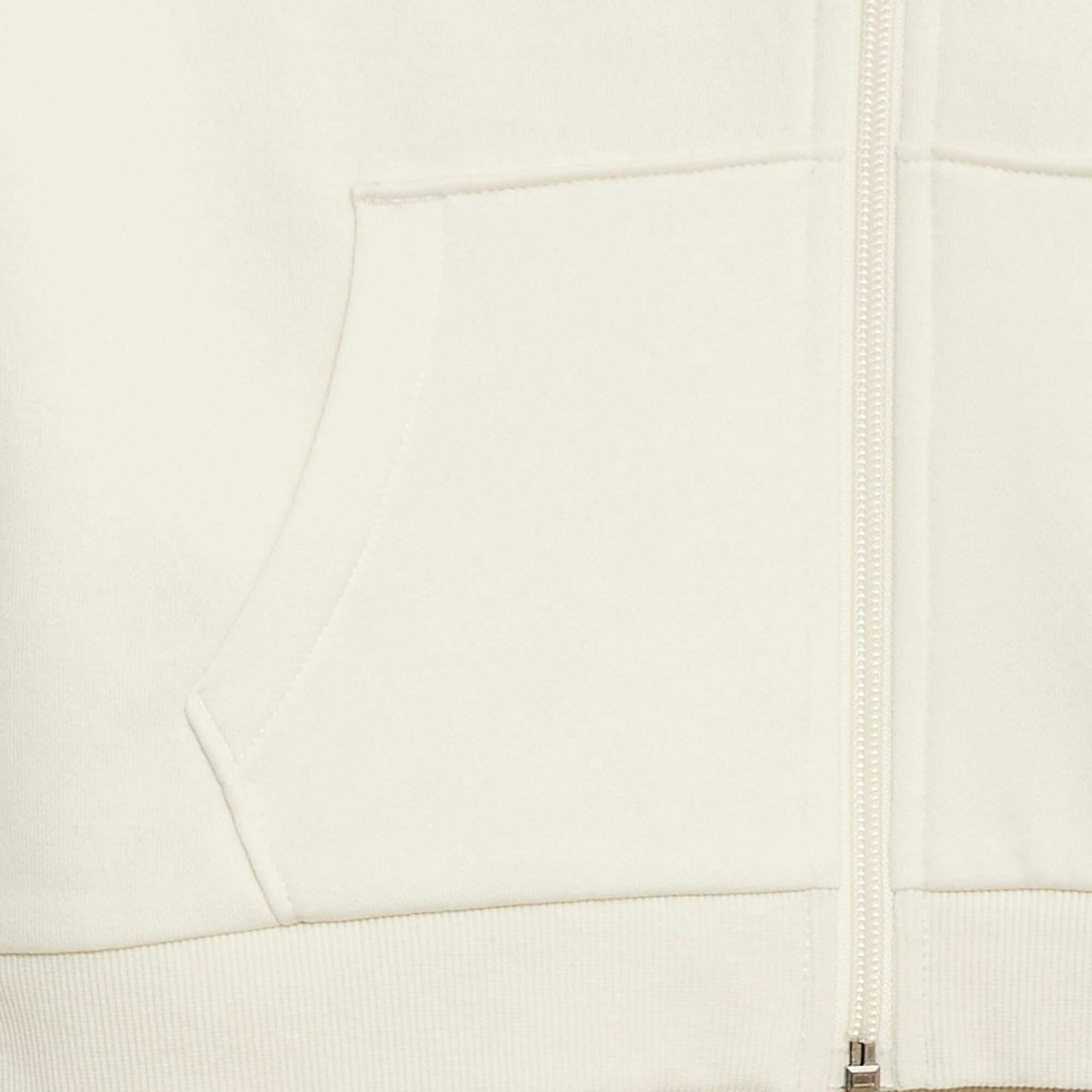 Sweat uni zippé à capuche BEIGE