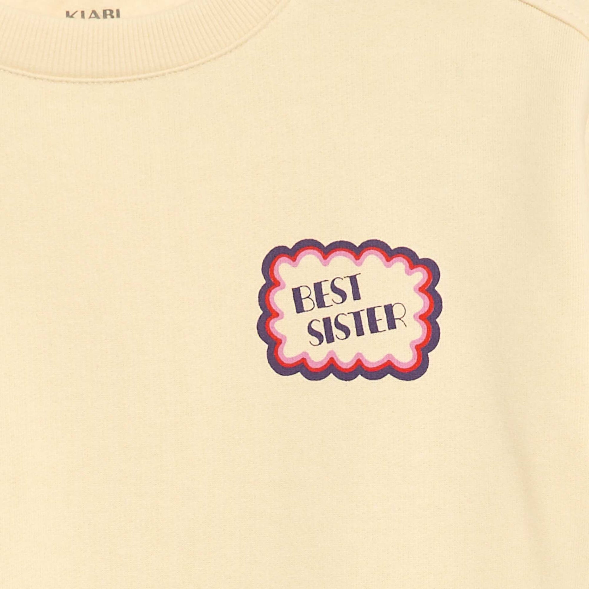 Sweat imprimé message 'sisters' BEIGE
