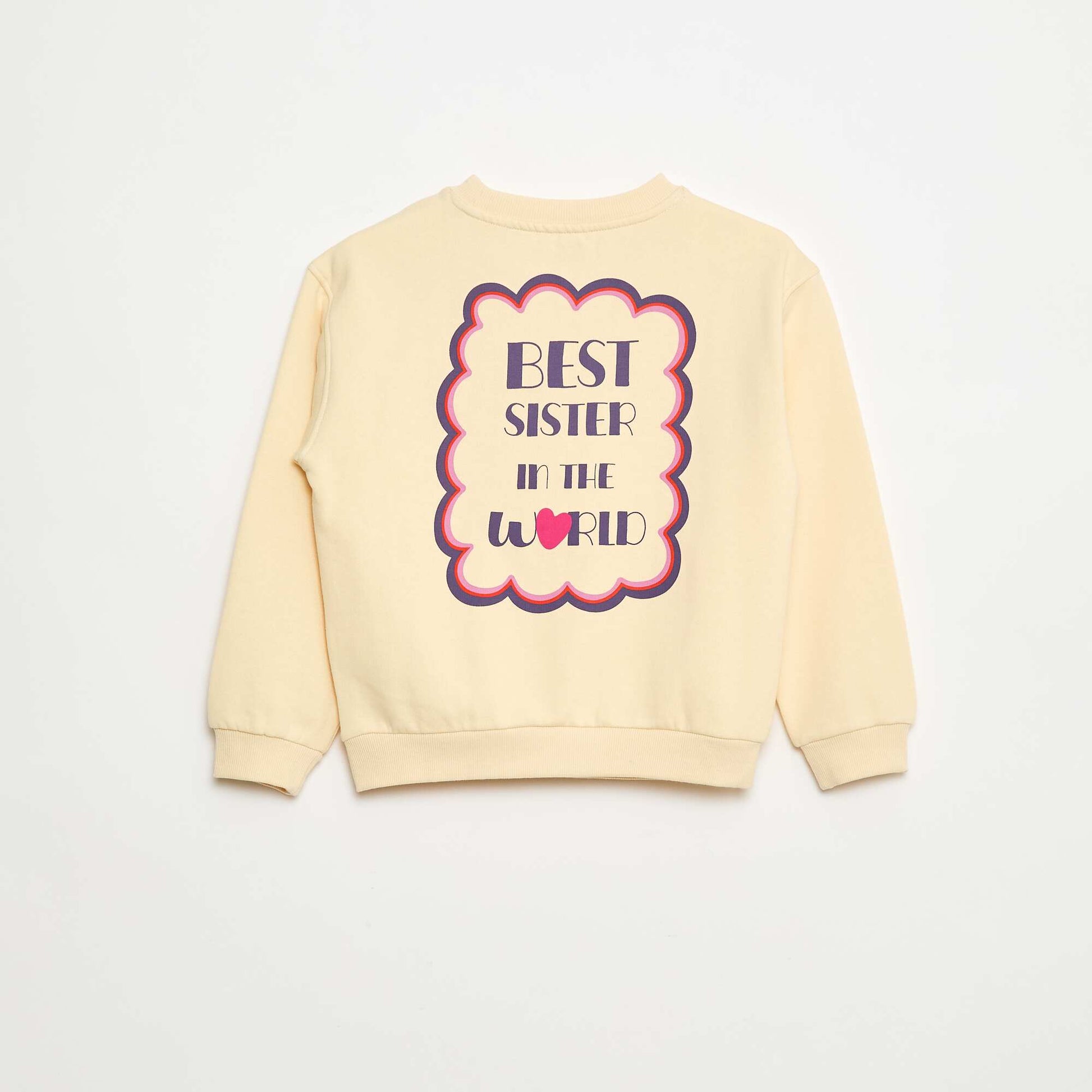Sweat imprimé message 'sisters' BEIGE