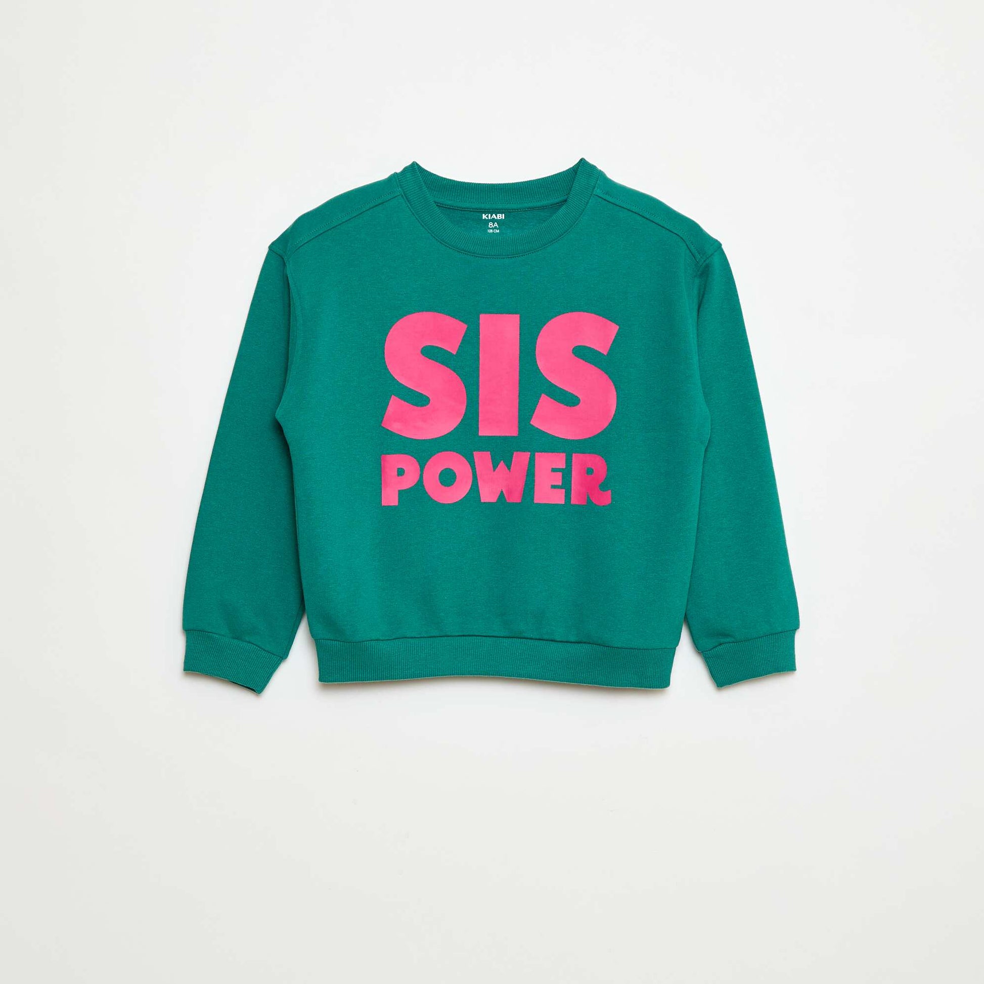 Sweat imprimé message 'sisters' VERT