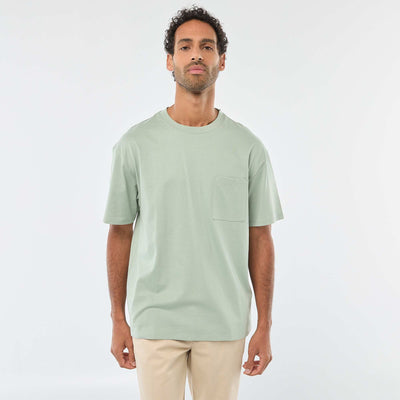 T-shirt uni à manches courtes avec poche poitrine VERT