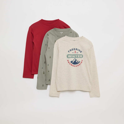 Lot 3 tee-shirts imprimés BEIGE