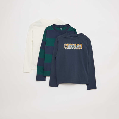 Lot 3 tee-shirts imprimés BLEU