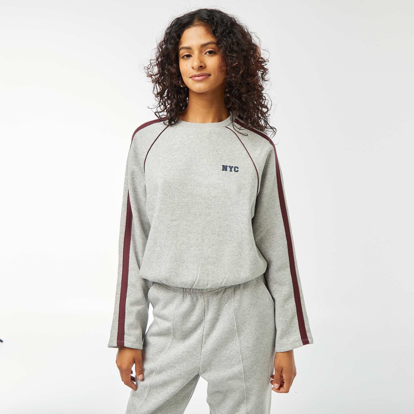 Sweat chiné esprit sportswear GRIS