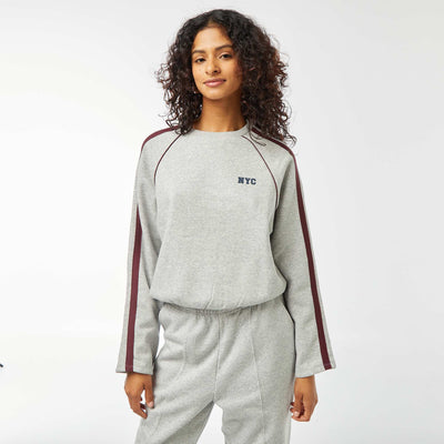 Sweat chiné esprit sportswear GRIS