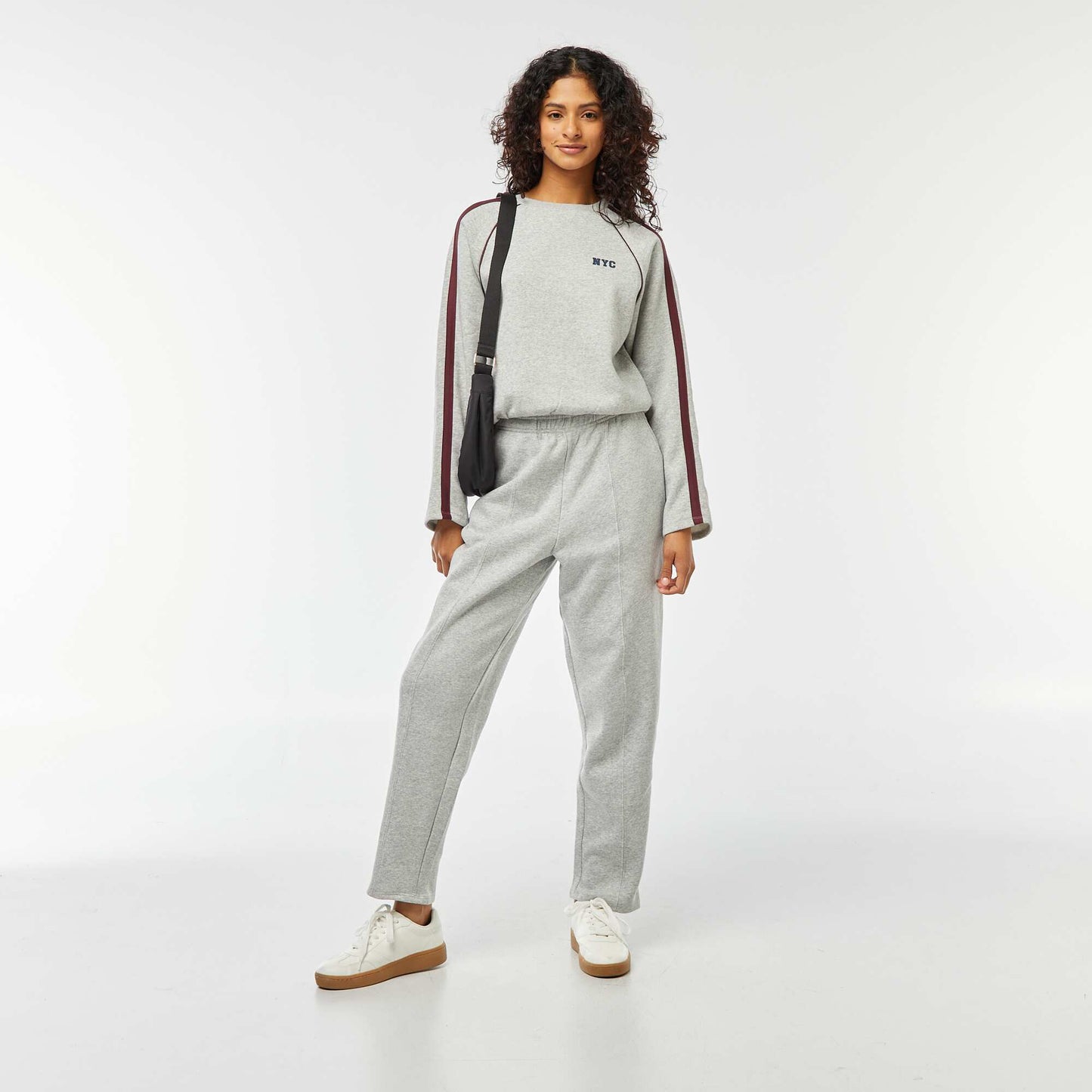 Sweat chiné esprit sportswear GRIS