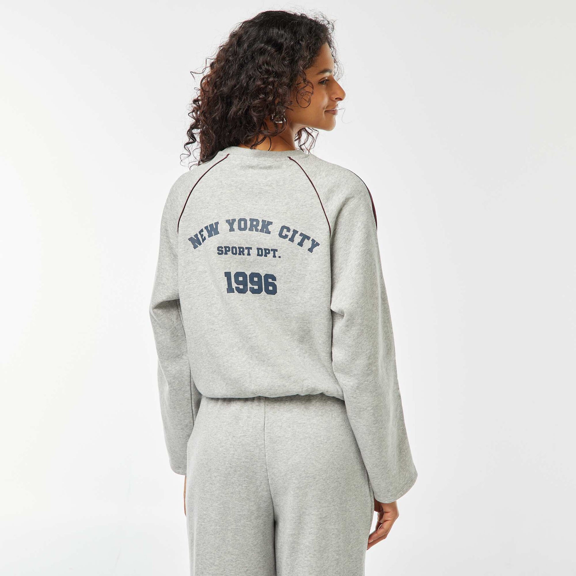 Sweat chiné esprit sportswear GRIS