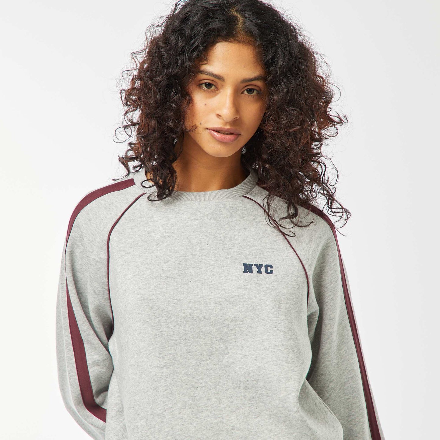 Sweat chiné esprit sportswear GRIS