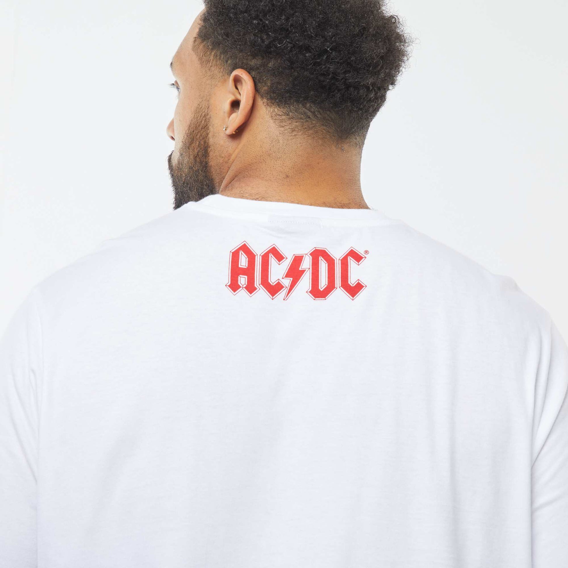 T-shirt imprimé 'AC/DC' manches courtes BLANC