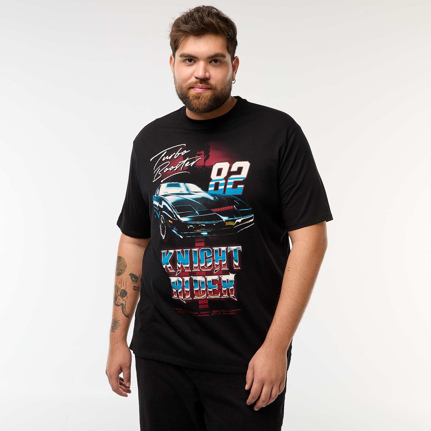 T-shirt imprimé 'K2000' à manches courtes NOIR