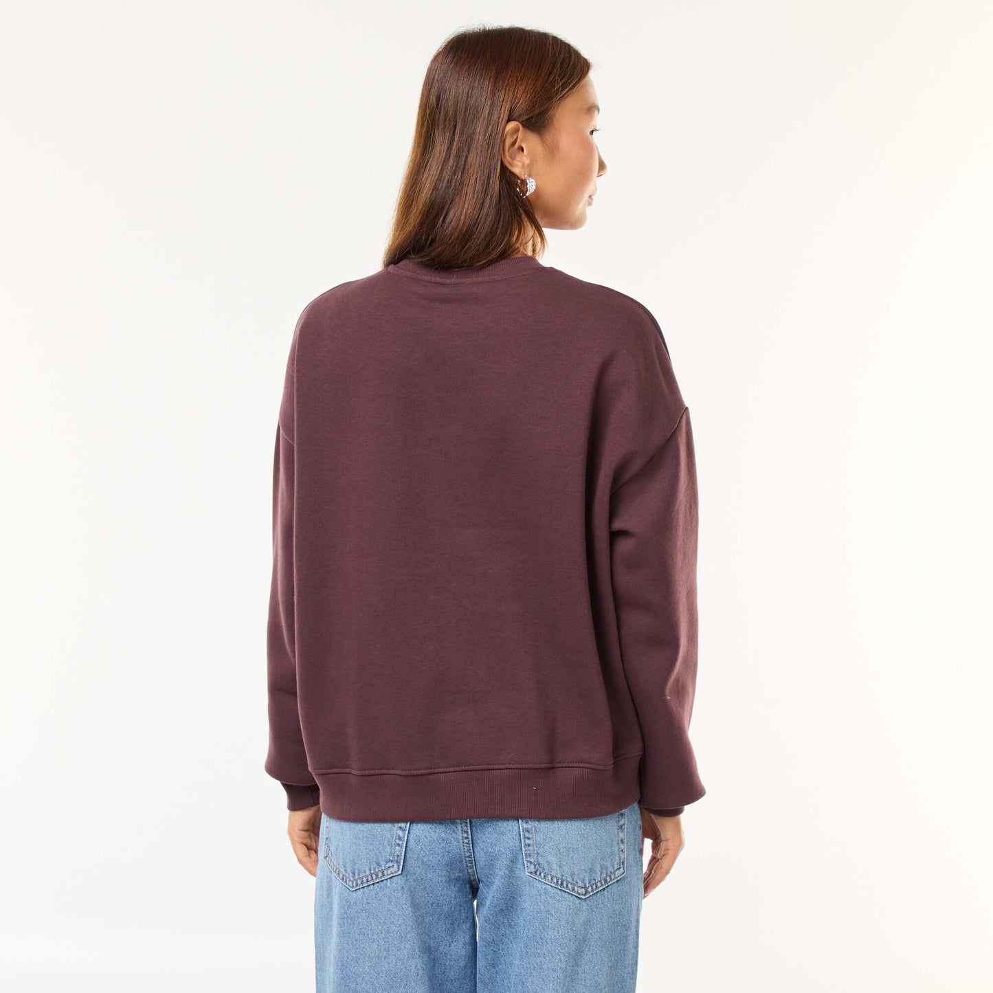 Sweat large imprimé 'Stitch' MARRON