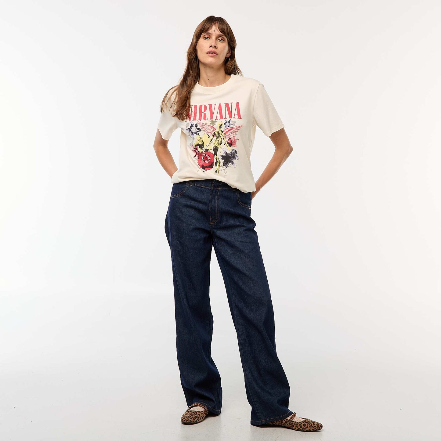 Tee-shirt imprimé 'Nirvana' BLANC