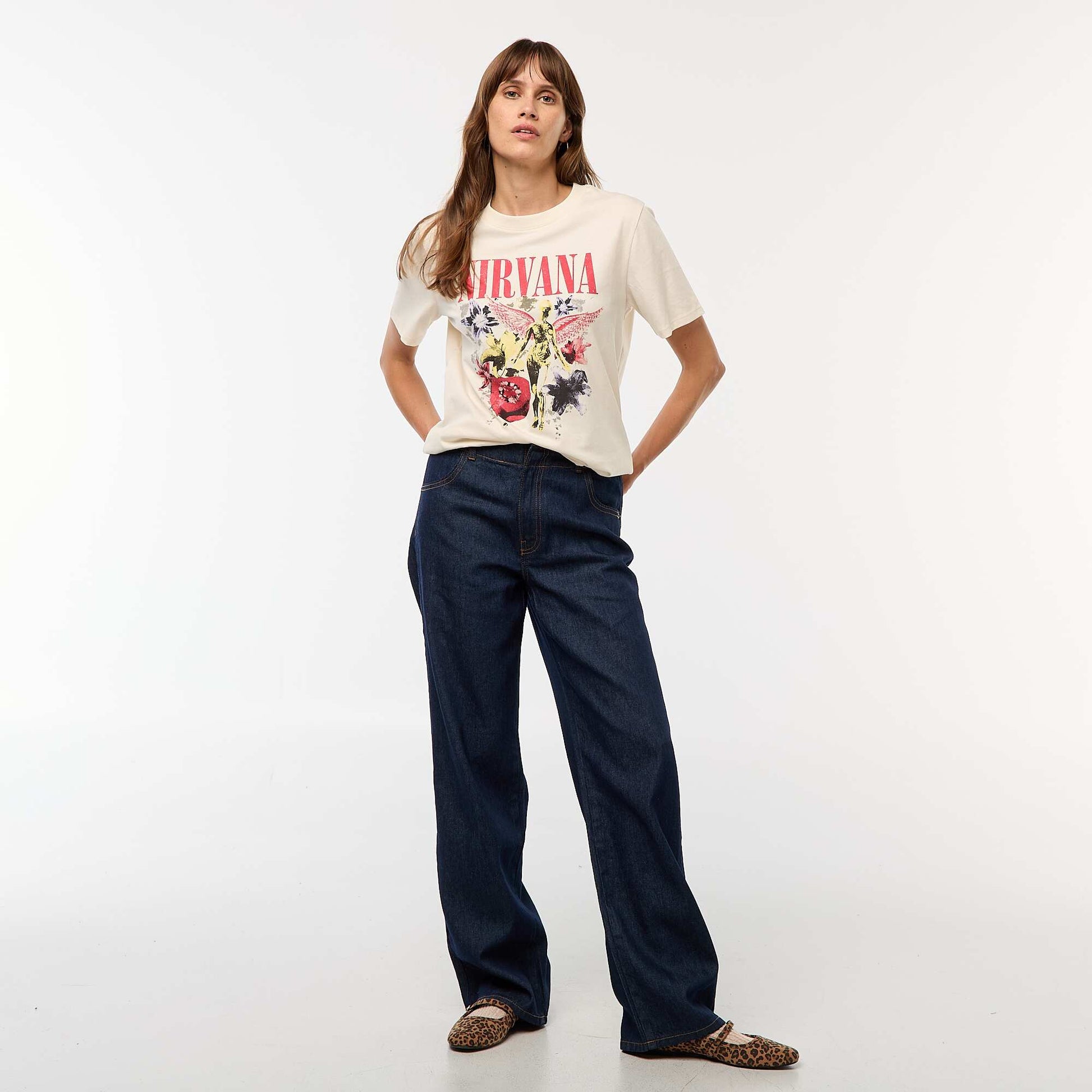 Tee-shirt imprimé 'Nirvana' BLANC