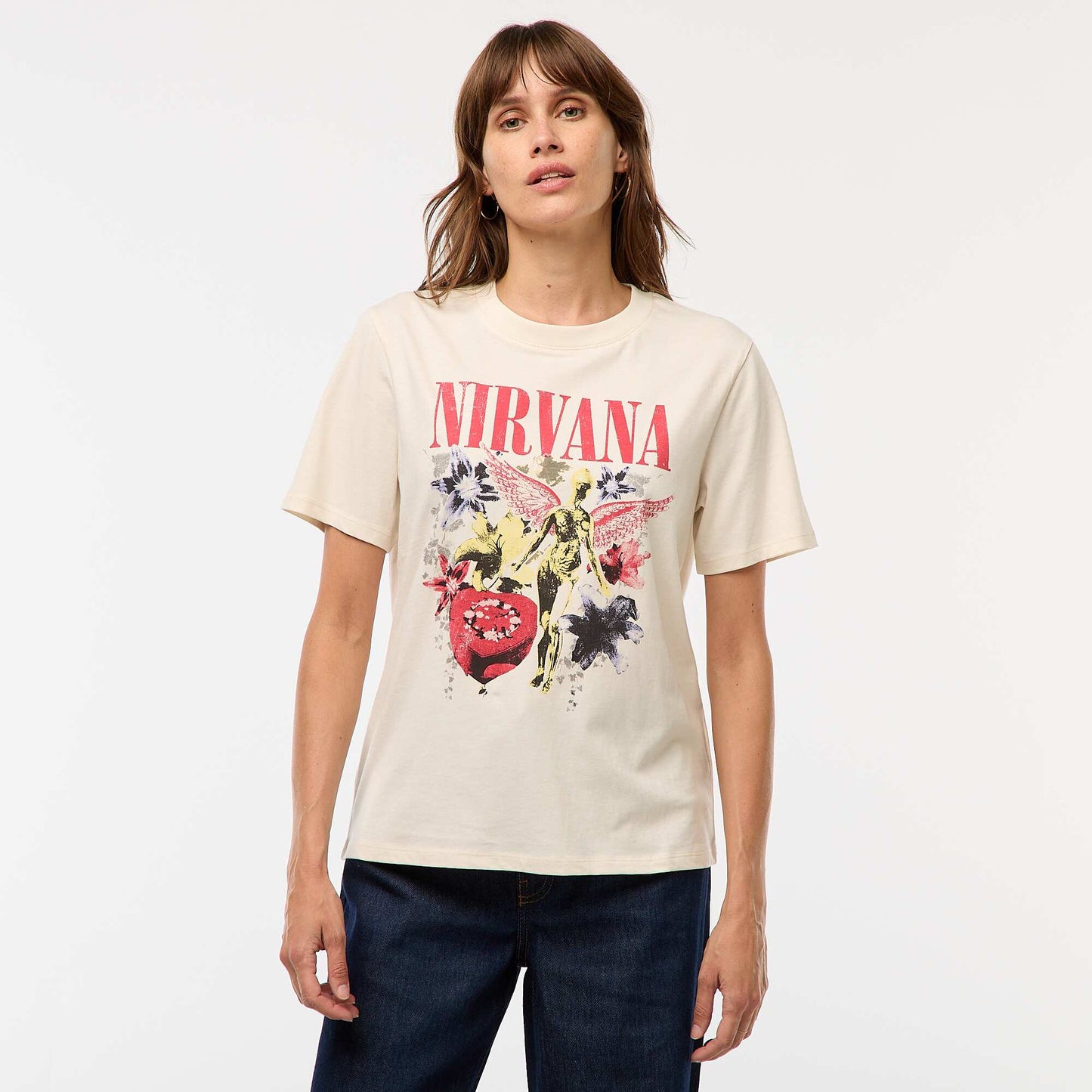 Tee-shirt imprimé 'Nirvana' BLANC