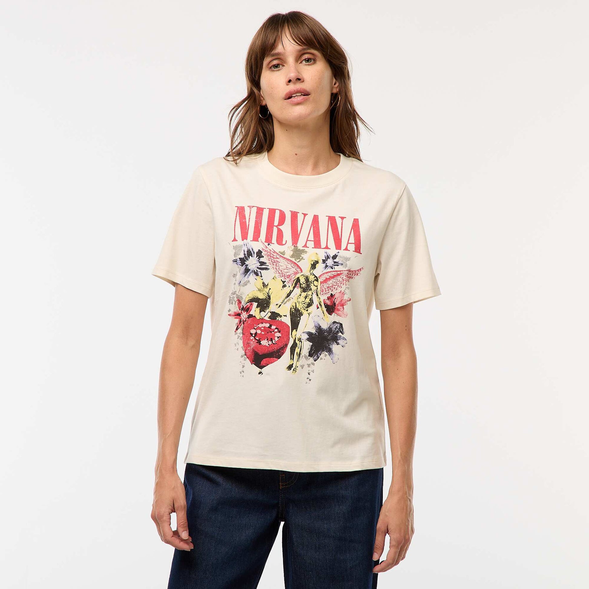 Tee-shirt imprimé 'Nirvana' BLANC