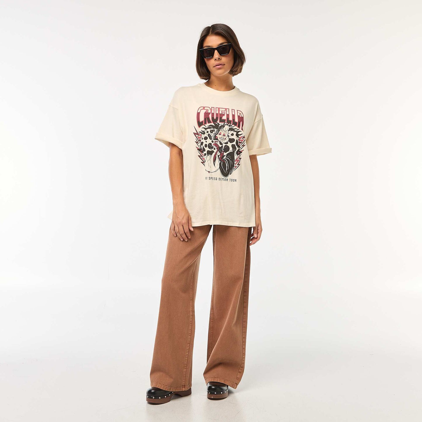 T-shirt à col rond 'Villains' 'Disney' BLANC