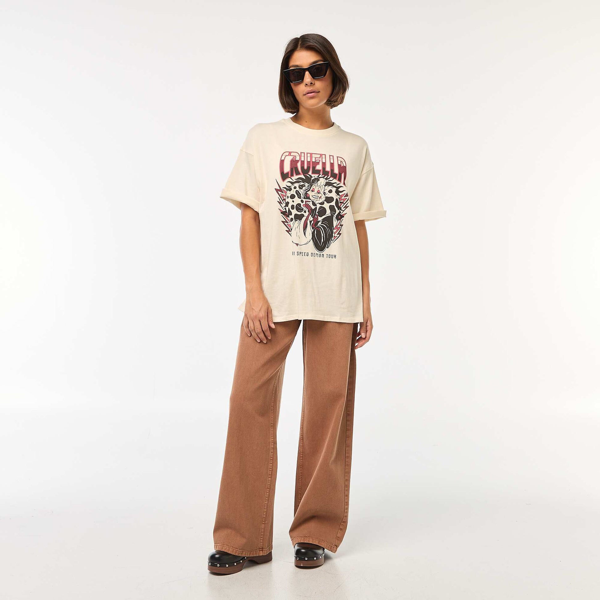 T-shirt à col rond 'Villains' 'Disney' BLANC