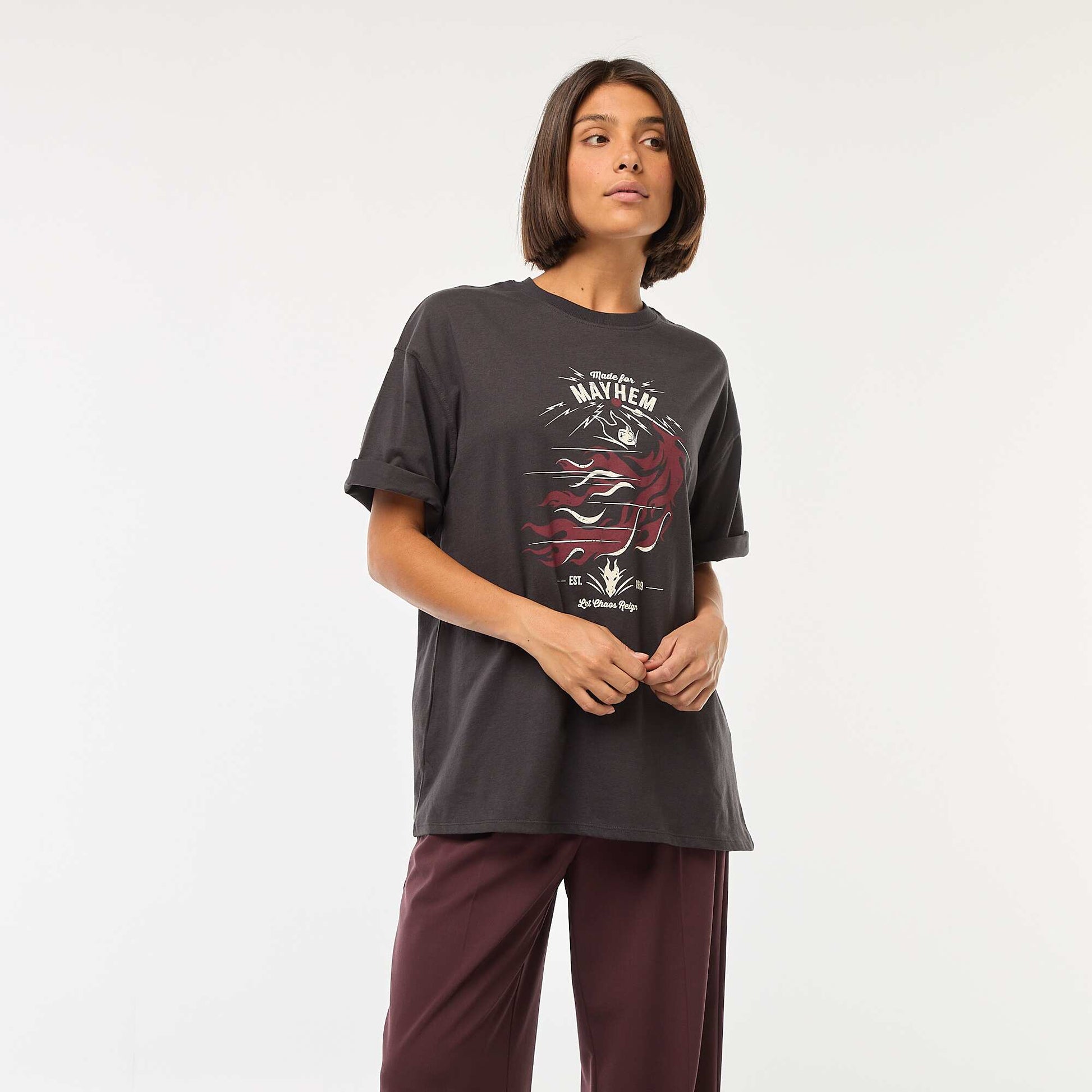T-shirt à col rond 'Villains' 'Disney' NOIR