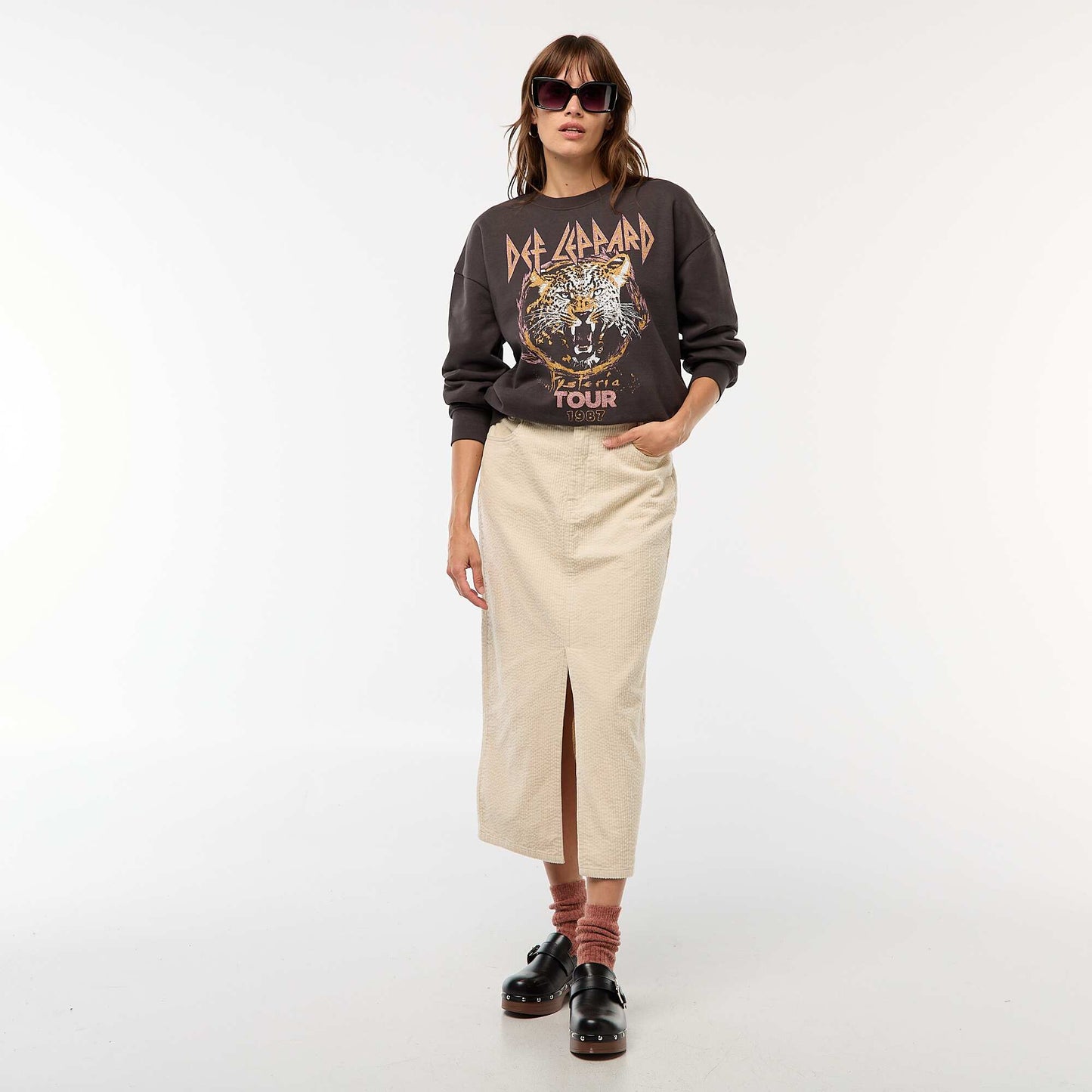 Sweat en molleton 'Def Leppard' NOIR