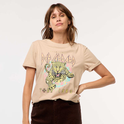 Tee-shirt imprimé 'Def Leppard' BEIGE