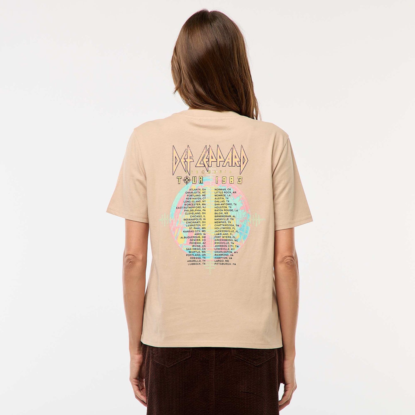 Tee-shirt imprimé 'Def Leppard' BEIGE