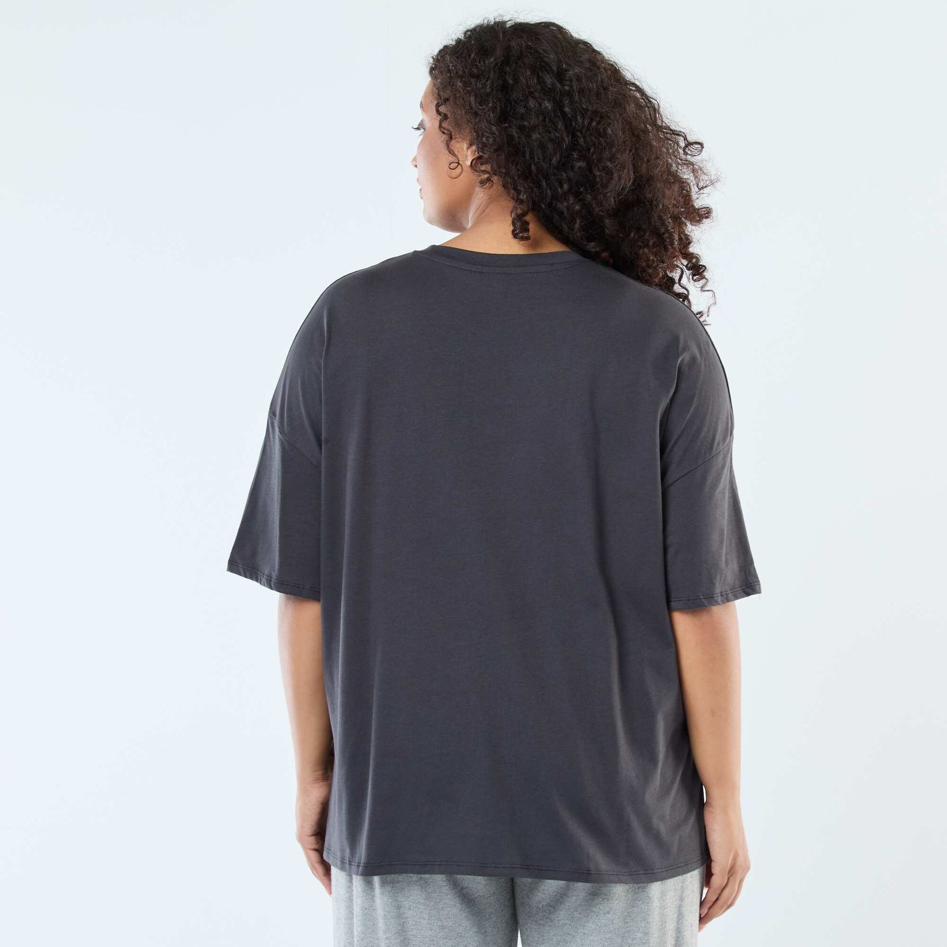 Tee-shirt 'Stitch' 'Disney' à manches courtes NOIR