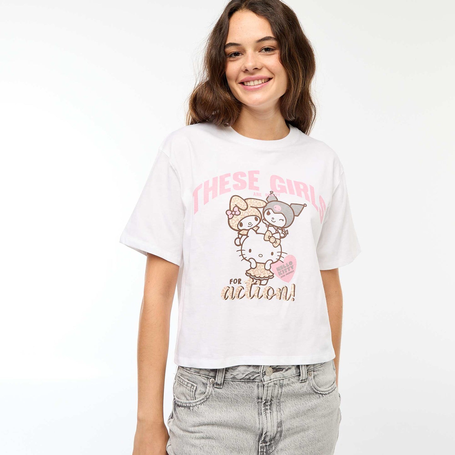 T-shirt imprimé 'Hello Kitty' BLANC