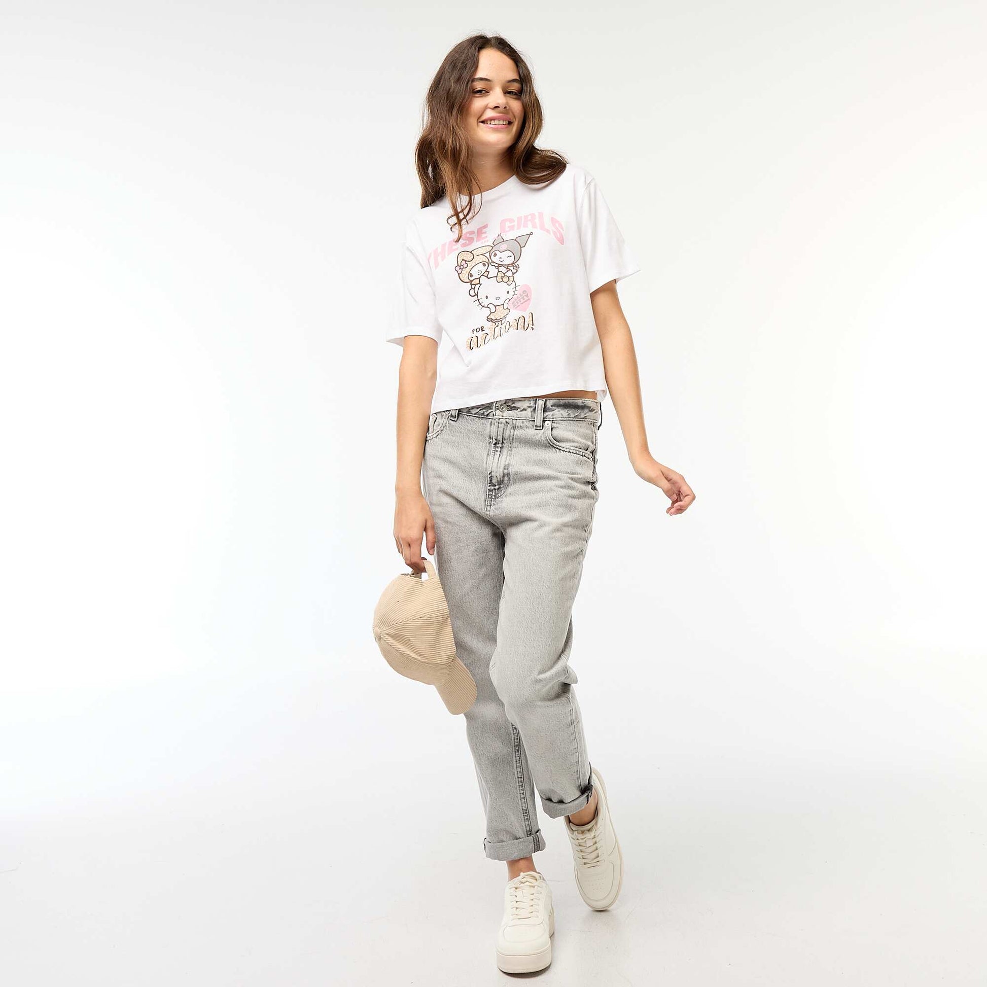 T-shirt imprimé 'Hello Kitty' BLANC