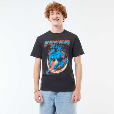T-shirt 'Sun city' 'Stranger things' 'Netflix' en coton NOIR