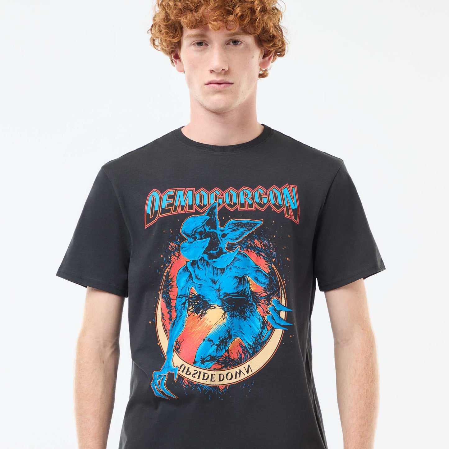 T-shirt 'Sun city' 'Stranger things' 'Netflix' en coton NOIR
