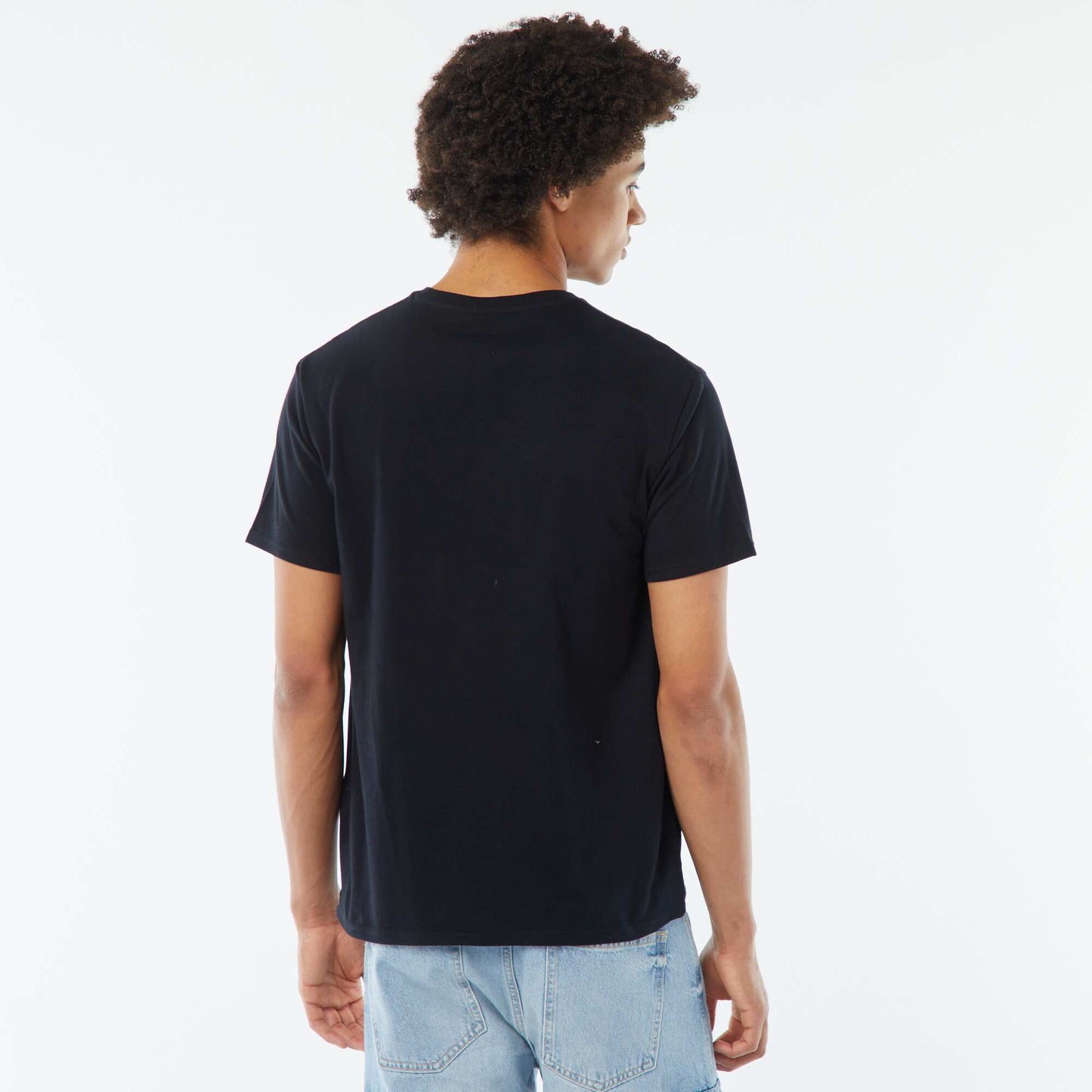 T-shirt imprimé 'Naruto' manches courtes NOIR