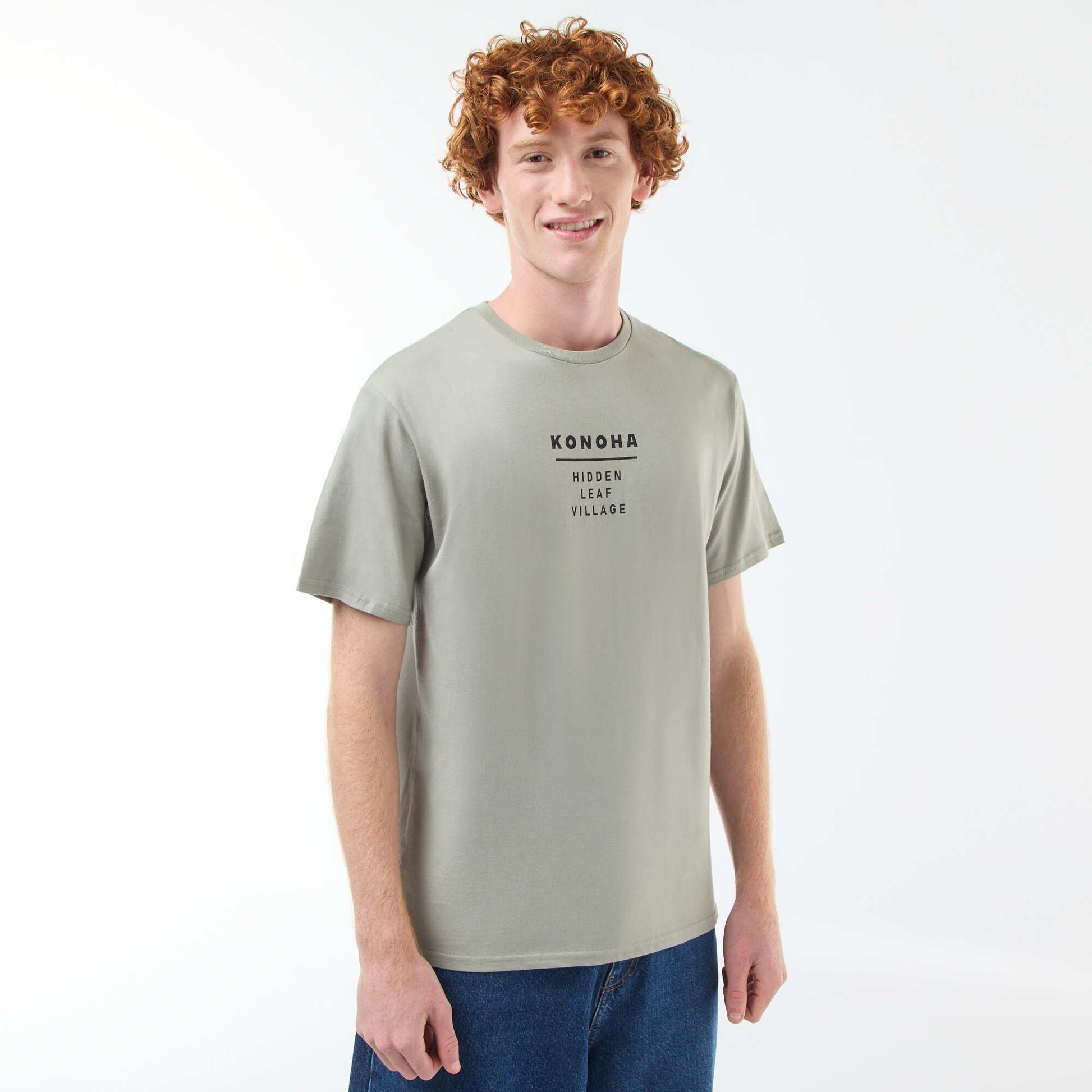 T-shirt imprimé 'Naruto' manches courtes VERT