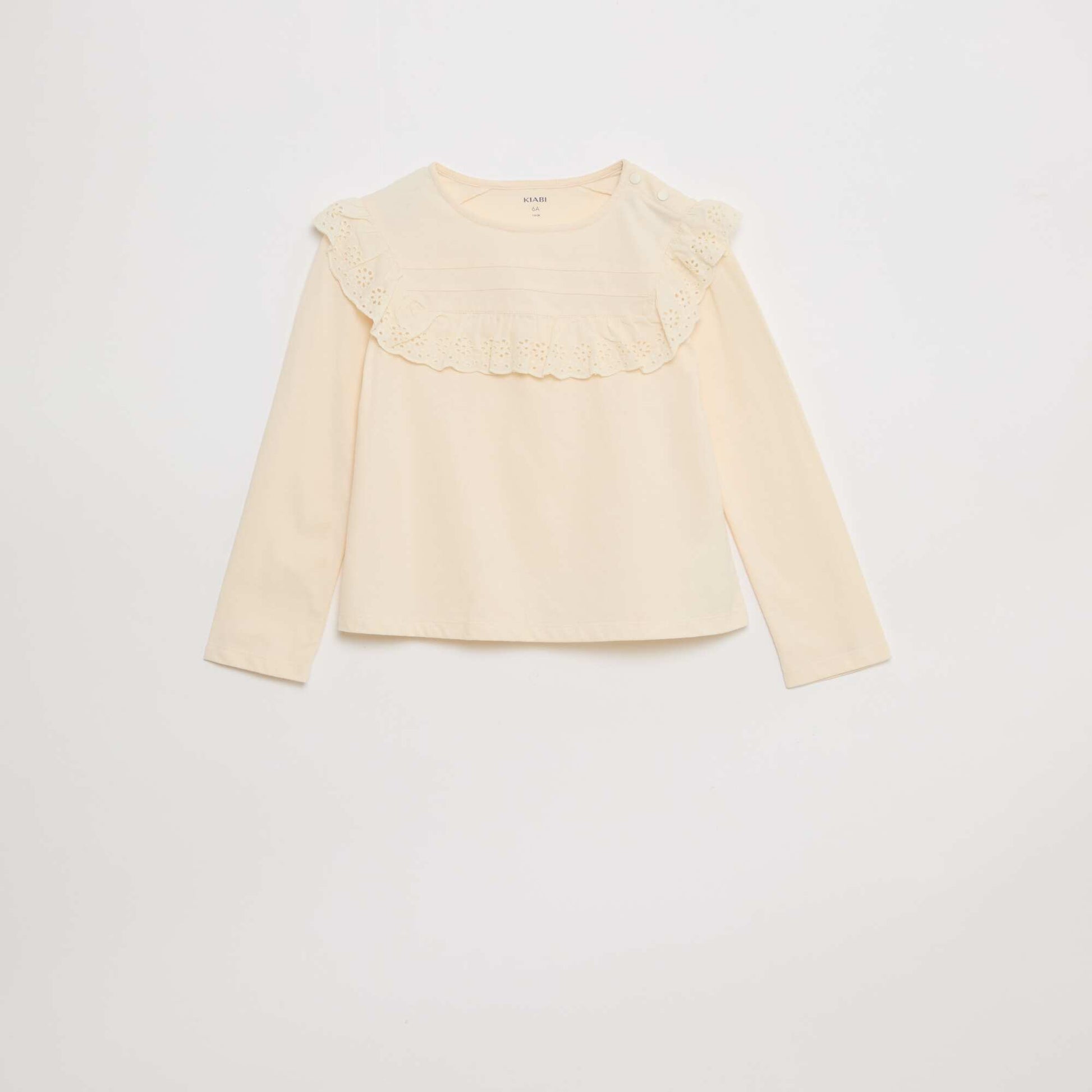 Blouse avec plastron avec broderies anglaises - So Easy BLANC