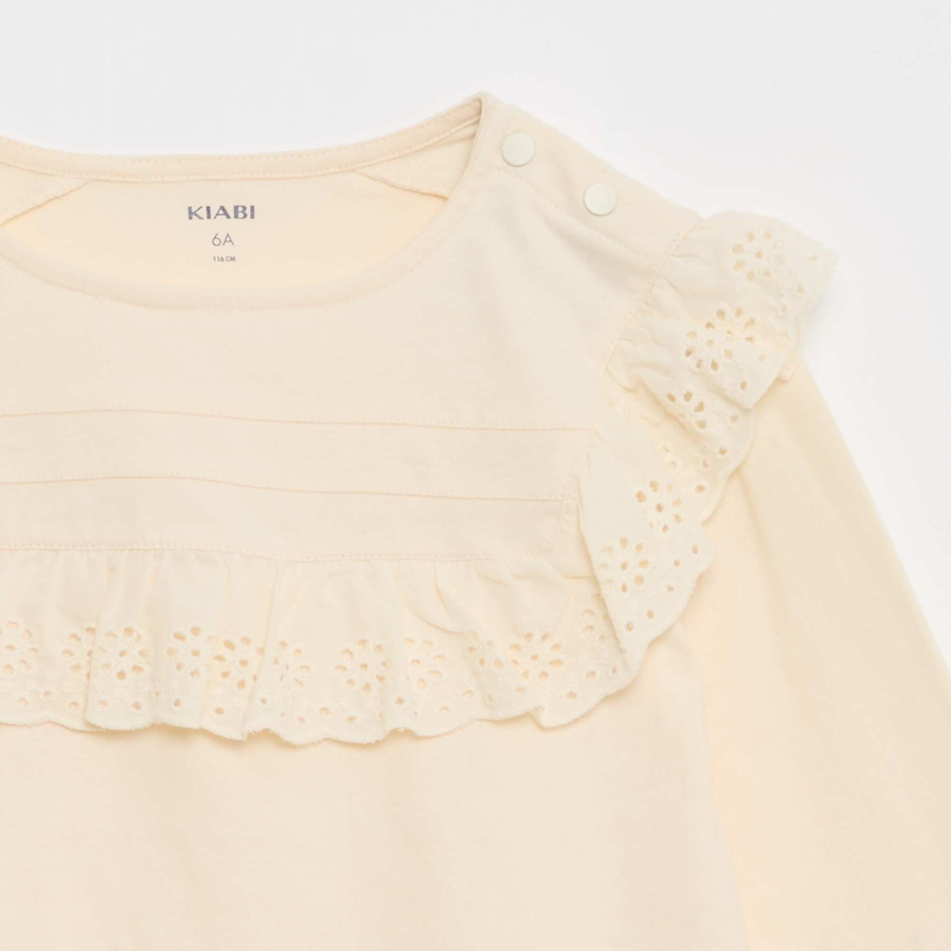 Blouse avec plastron avec broderies anglaises - So Easy BLANC