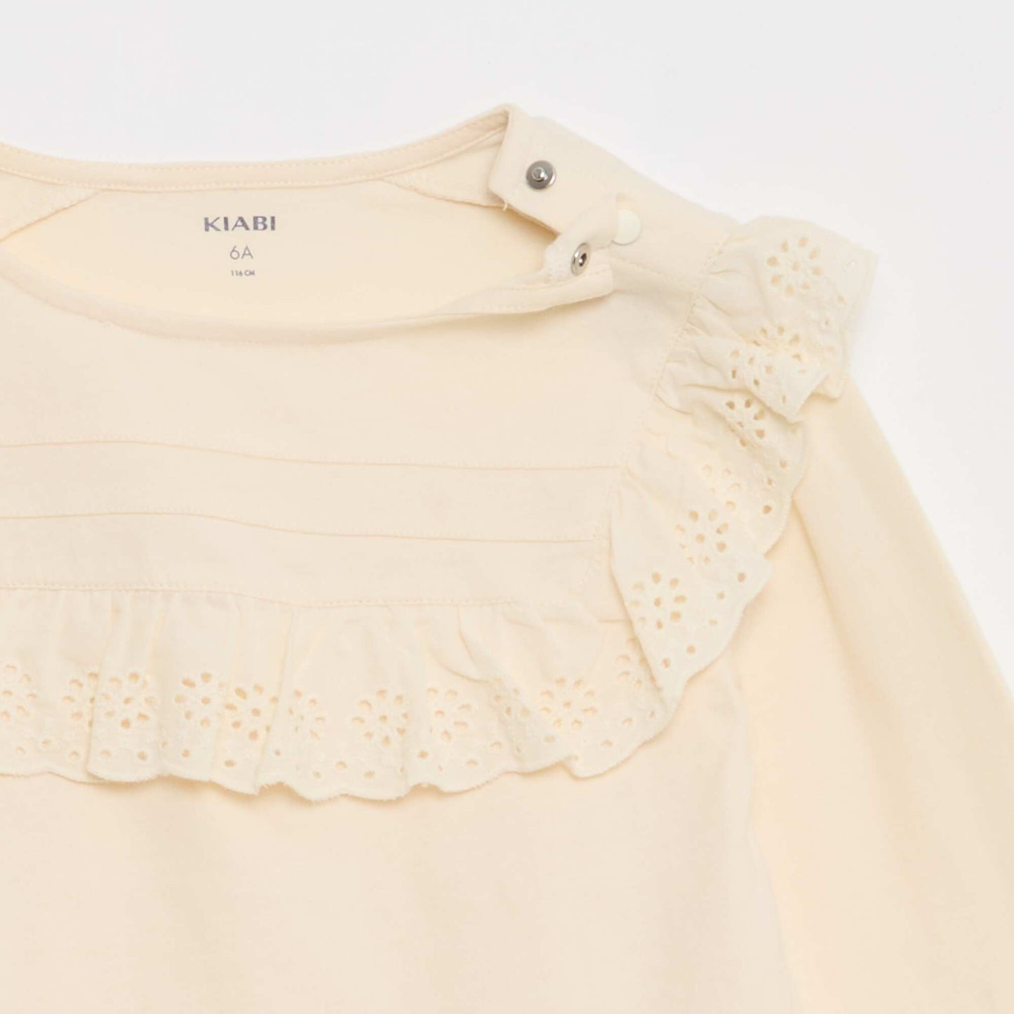 Blouse avec plastron avec broderies anglaises - So Easy BLANC