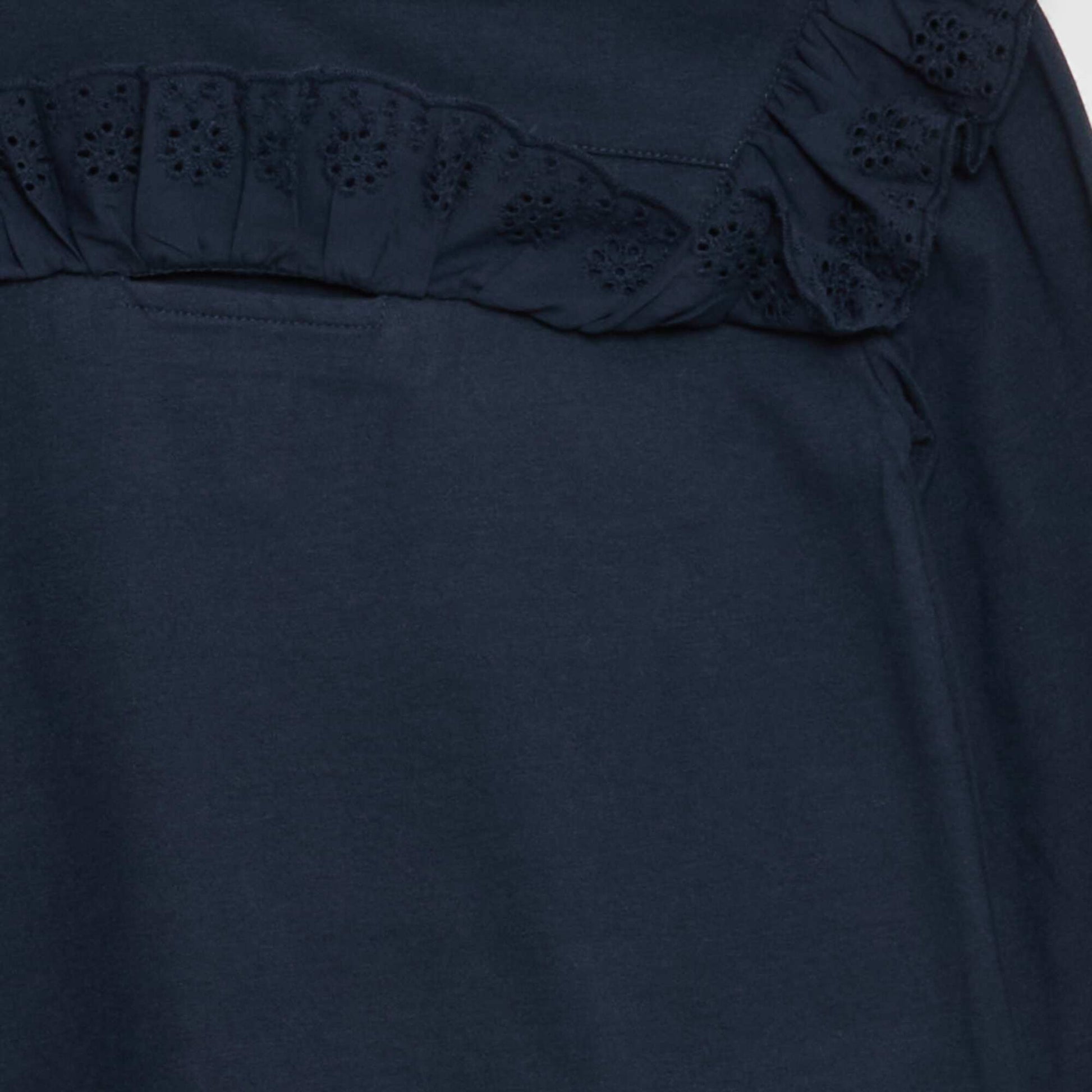 Blouse avec plastron avec broderies anglaises - So Easy BLEU